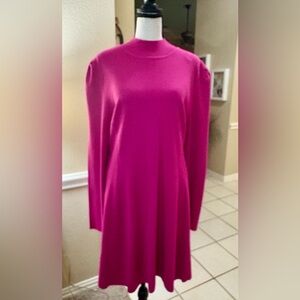 Vibrant Pink Long Sleeve Dress